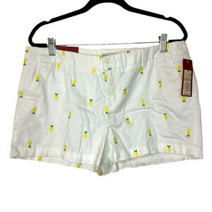 Merona Women’s Shorts, size 12, 3 inch inseam, white with lemons